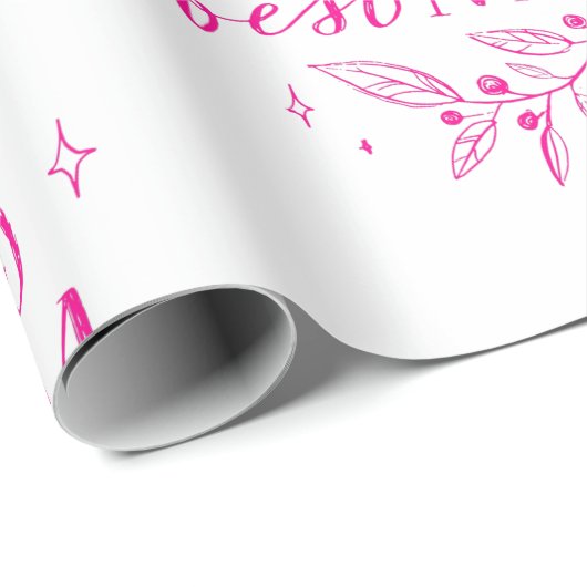 roze wereld beste moeder moederdag cadeaupapier (Rol Hoek)