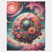 Roze Wereld Fleece Deken (Voorkant)