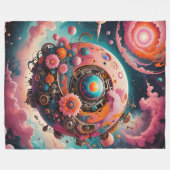 Roze Wereld Fleece Deken (Voorkant (Horizontaal))