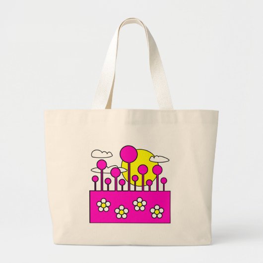 Roze wereld grote tote bag (Voorkant)
