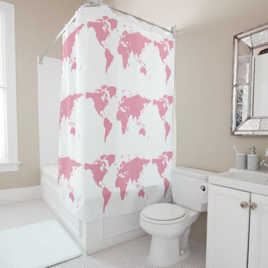 roze wereld meisjesbadkamer douchegordijn (In situ)