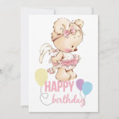 Roze wereld met magische veer, verjaardag voor mei kaart (Achterkant)