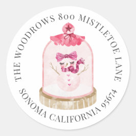 Roze Wereldbol met kerstinnevel Retouradres labels