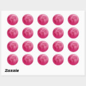 Roze Wereldbol Ronde Sticker (Vel)