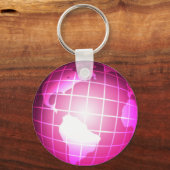 Roze Wereldbol Sleutelhanger (Voorkant)