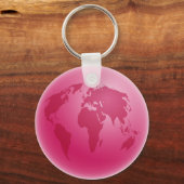 Roze Wereldbol Sleutelhanger (Voorkant)