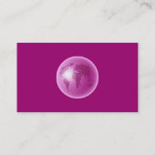 Roze Wereldbol van de Wereld, Jouw naam Hier, name Visitekaartje (Achterkant)