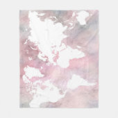 Roze wereldkaart Design 66 Fleece Deken (Voorkant)
