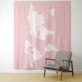 Roze Wereldkaart Gedetailleerde Bol Achtergrond Ta Wandkleed (In situ)