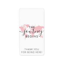 Roze Wereldkaart reis begint mini Snoep balk omloo Etiket