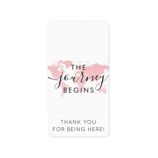 Roze Wereldkaart reis begint mini Snoep balk omloo Etiket (Voorkant)