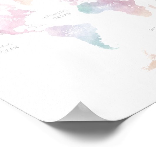 Roze wereldkaart Reizen Nursery Decoratie (Hoek)