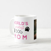 Roze wereldmam met foto's koffiemok (Voorkant links)