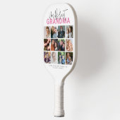 Roze Werelds Beste Oma | Fotocollage Pickleball Paddle (Links)