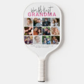 Roze Werelds Beste Oma | Fotocollage Pickleball Paddle (Achterkant)