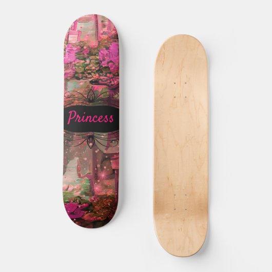 Roze wereldskateboard persoonlijk skateboard (Voorkant)