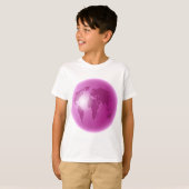Roze wereldWereldbol T-shirt (Voorkant volledig)