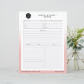 Roze werkblad voor de planning van bedrijfseveneme (Staand voorkant)