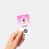 Roze werknemer Fotobalk Code Logo Naam gradiënt Badge (Handheld)