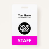 Roze werknemer Naam Bedrijfspersoneel Label Person Badge (Voorkant)