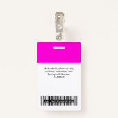 Roze werknemer Naam Bedrijfspersoneel Label Person Badge (Achterkant met clip)