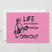 Roze werkout Gym Coach-uitnodiging Kaart (Voorkant)