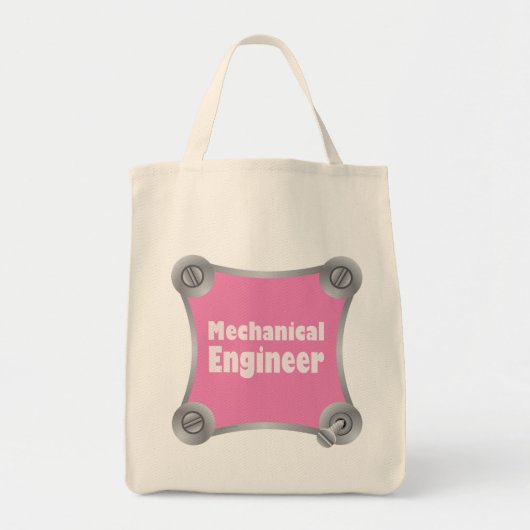 Roze Werktuigbouwkundige Tote Bag (Voorkant)