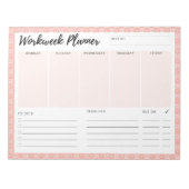 Roze werkweek Planner Notitieblok (Voorkant)