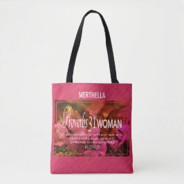 Roze werkwoorden 31 Vrouw Tote Bag