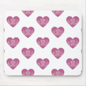 Roze Wervelend Hart, Schattig Romantisch Cadeau Muismat (Voorkant)