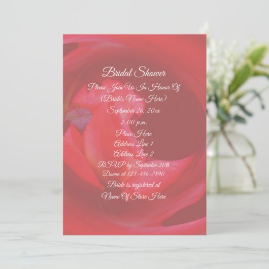 Roze wervelende Roos Flower Vrijgezellenfeest Kaart (Staand voorkant)