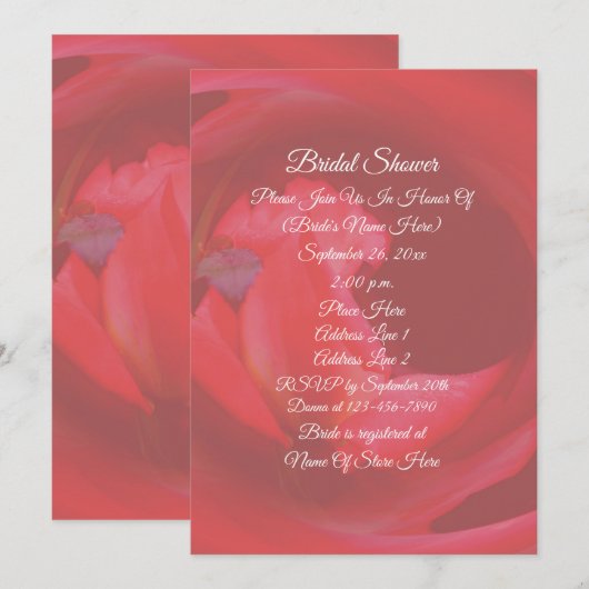 Roze wervelende Roos Flower Vrijgezellenfeest Kaart (Voorkant / Achterkant)