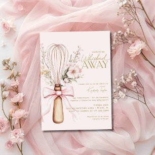 Roze Wervelende Wilde Bloemen Bruidsdouche Kaart