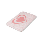 Roze werveling met hart badmat (Gekanteld)