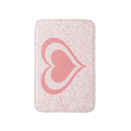 Roze werveling met hart badmat (Voorkant Verticaal)