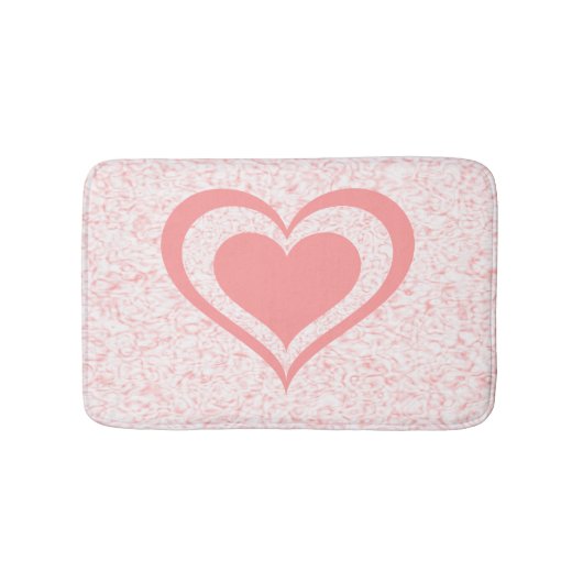Roze werveling met hart badmat (Voorkant)