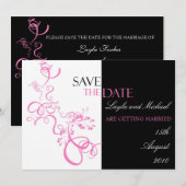 Roze werveling save the date uitnodiging (Voorkant / Achterkant)