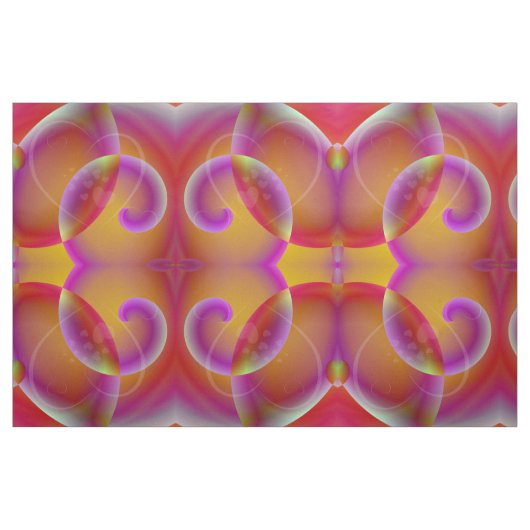 Roze wervelingen en harten stof (Yard (91,4 cm))