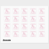 Roze wervelingen, Tiara Bat Mitzvah Logo Vierkante Sticker (Vel)