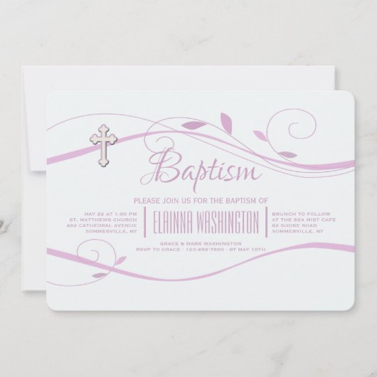 Roze wervelingen uitnodiging (Voorkant)