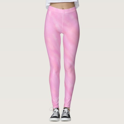 Roze wervelingen Waterverf Wash Leggings (Voorkant)