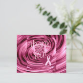 Roze wervelkolom borstkanker Dank u Briefkaart (Staand voorkant)