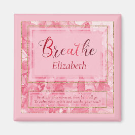 Roze wervelkolom en goudvormig Inspirerend prijsop Magneet