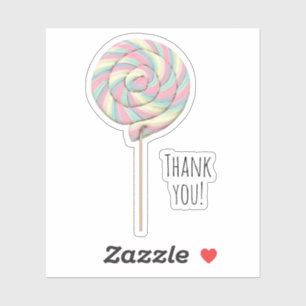 Roze wervelkolom lolipop contourticker sticker