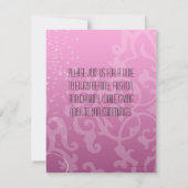 Roze wervelkolom Silhouette Mode Show Kaart (Achterkant)