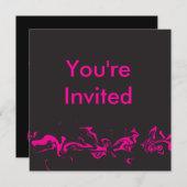 Roze wervelkolom uitnodiging (Voorkant / Achterkant)