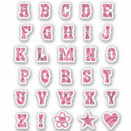  roze wervelt trendy Initialen alfabet letter Sticker