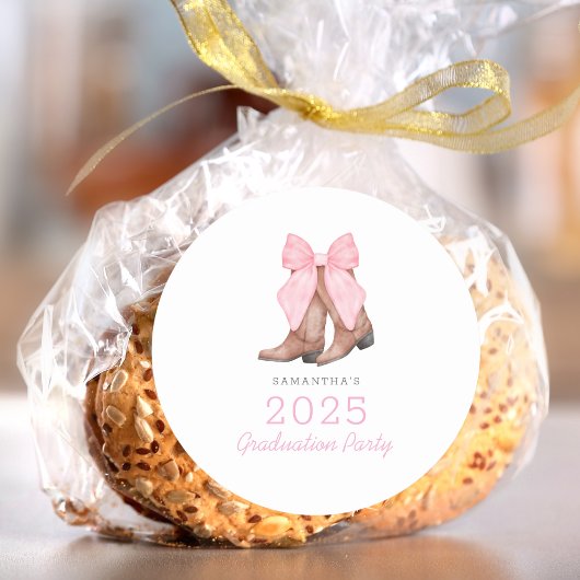 Roze Western 2025 Afstuderen Ronde Sticker