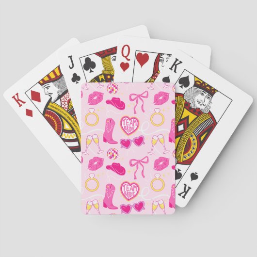 Roze Western Bachelorette-speelkaarten Pokerkaarten (Achterkant)
