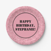 Roze Western Bandana Print Verjaardagsfeestje Papieren Bordje (Voorkant)